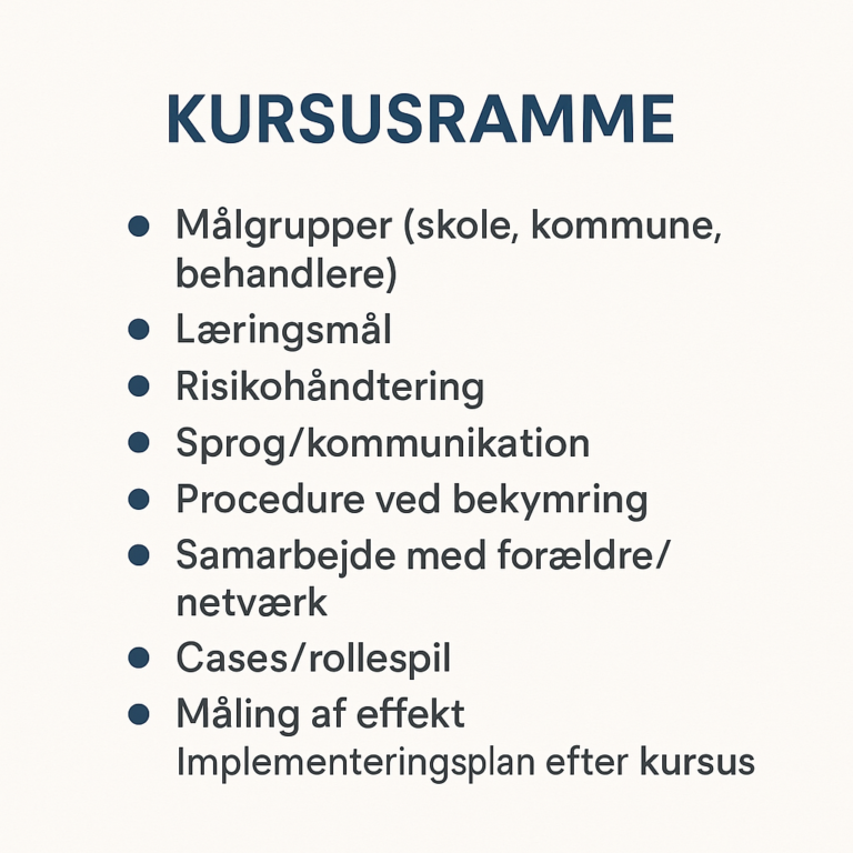 Kurser om selvskade: hvem bør uddanes og hvad bør indgå?