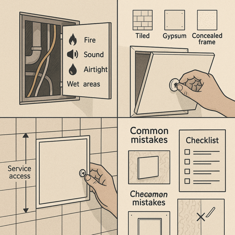 Inspektionslem i væg og loft: Sådan vælger du den rigtige løsning (brand, lyd, vådrum)