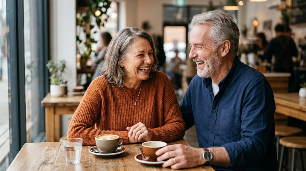 Candid lifestyle stock photo of an active mature couple in t