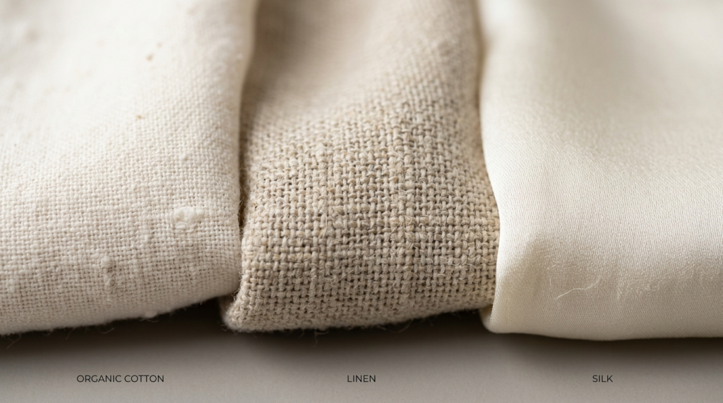 Close-up macro photography of premium natural fabric texture